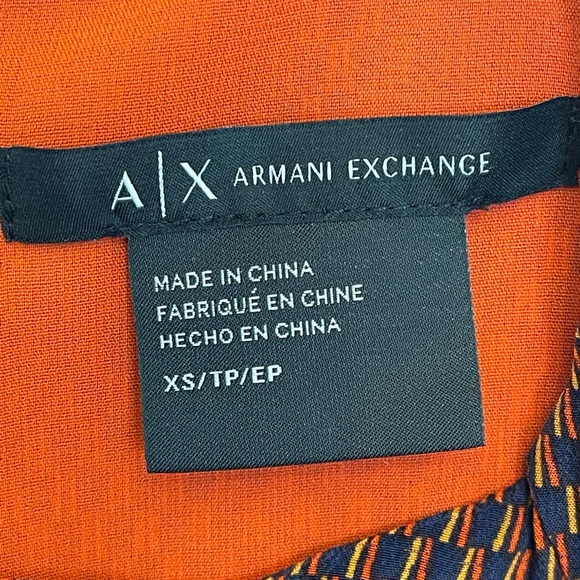 Armani Exchange100% Silk Shell Geometric Prints Cutout Tank top Size  Small - Picture 4 of 9